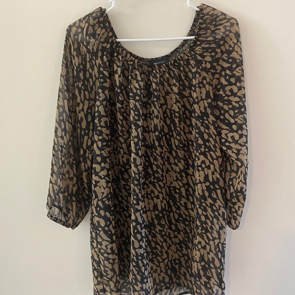 AB studio sheer long sleeve shirt